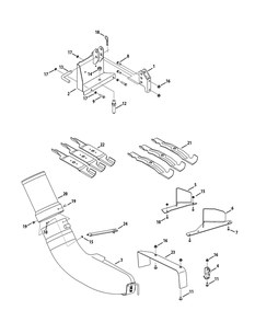 Chute And Mounting 50 And 54 Inch (3000 Series) Diagram and Parts List for 19A40003 100 Cub Cadet Lawn Tractor